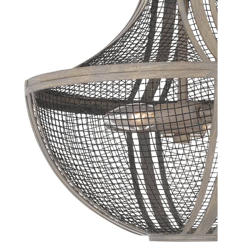 Hallie 2-Light Distressed Grey Wood Semi-Flush Mount Light