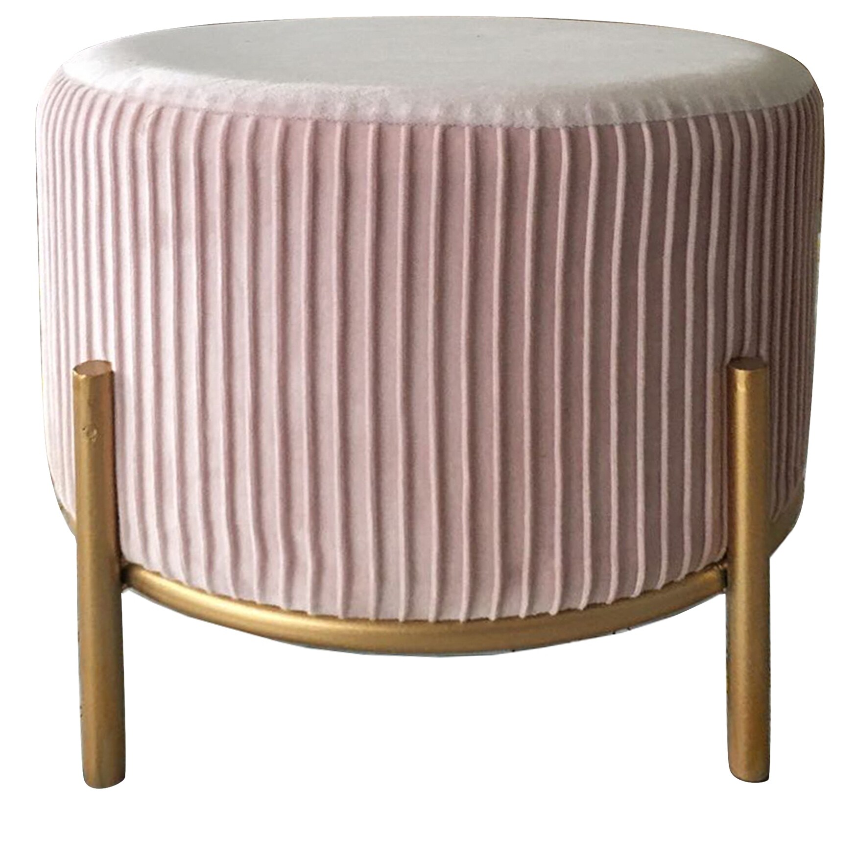 lexi velvet stool in pink