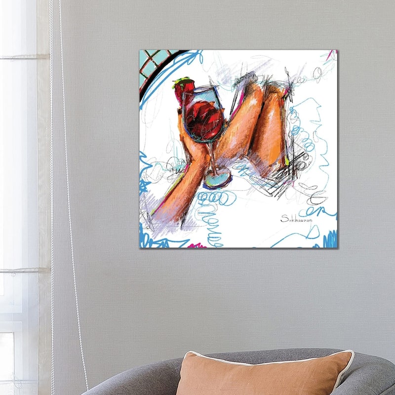 iCanvas "Bubble Bath With Red Wine" by Victoria Sukhasyan Canvas Print - 26x26x1.5