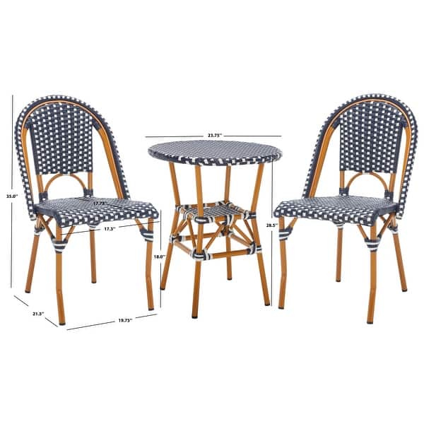 dimension image slide 0 of 7, SAFAVIEH Outdoor Living California 3 Piece Bistro Set