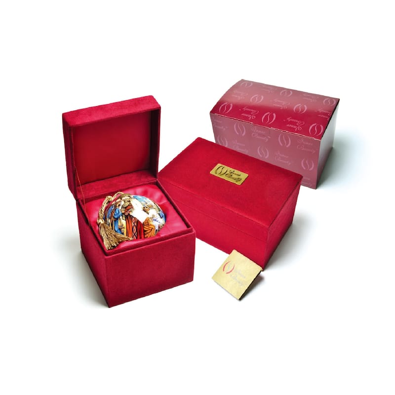 6" Brown Yellow Riding Horse Cowgirl Hand Painted Mouth Blown Glass Hanging Christmas Ornament