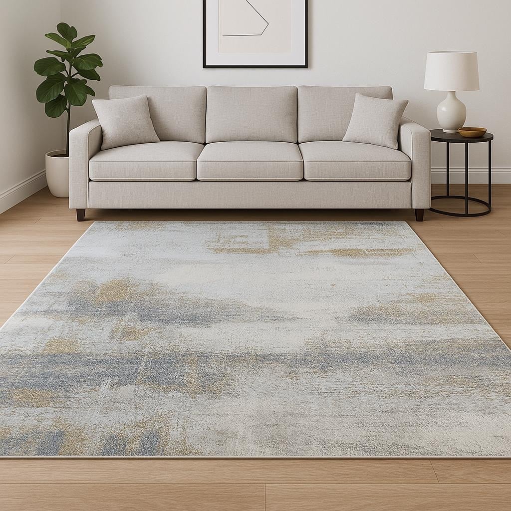 HomeRoots Abstract Contemporary Rectangle Area Rug - 120.00 in. x 96.00 in. x 0.25 in.