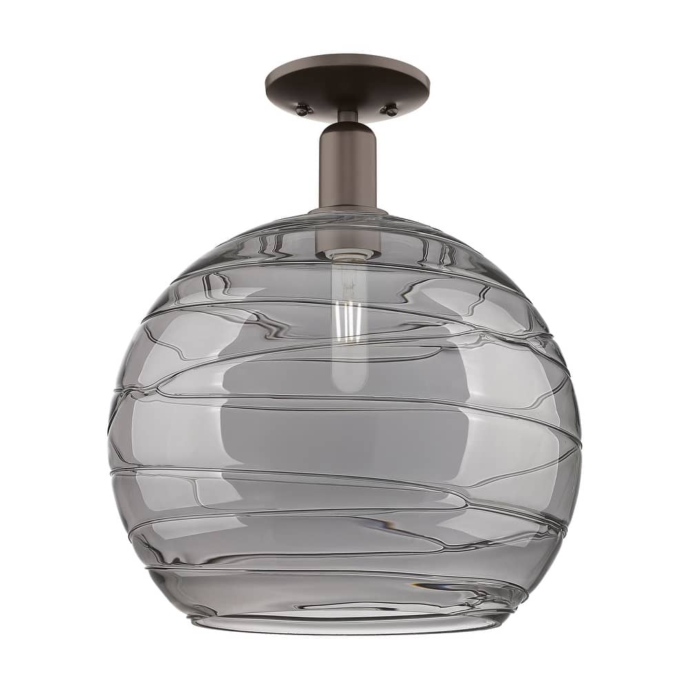Innovations Lighting Endless Possibilities Arcadia - Athens Deco Swirl - 1 Light 14" Semi-Flush Mount