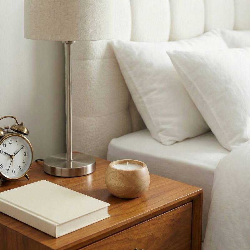 Decorative Vanilla Scented Mango Wood Bowl Candle