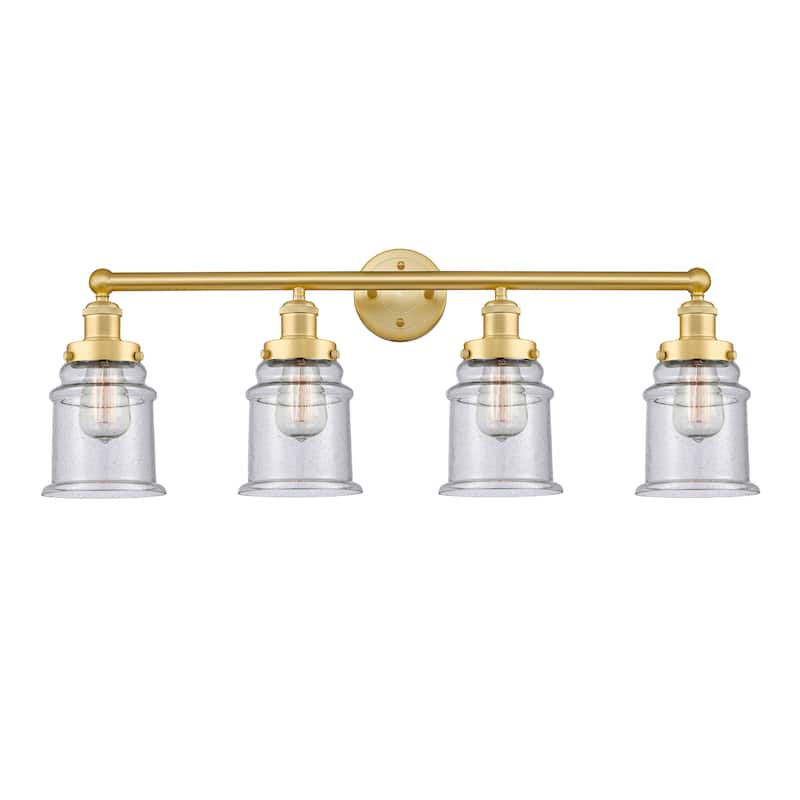 Innovations Lighting Canton - 4 Light 33" Bath Vanity Light - Satin Gold/Seedy