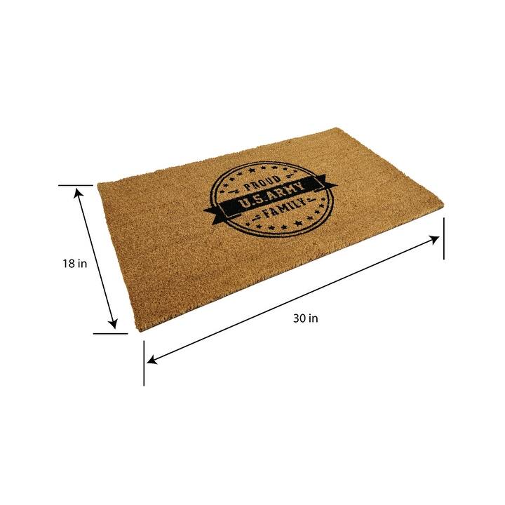 US Army Themed Coir Welcome Mat - 18" x 30"