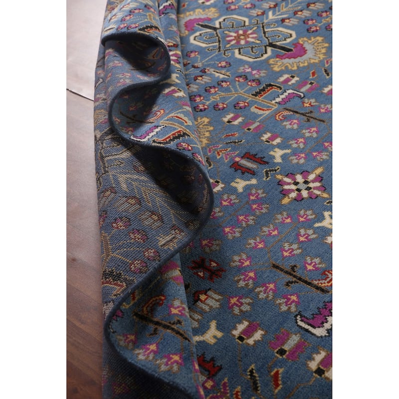 All-Over Blue Ziegler Oriental Area Rug Handmade Wool Carpet - 7'10" x 10'1"