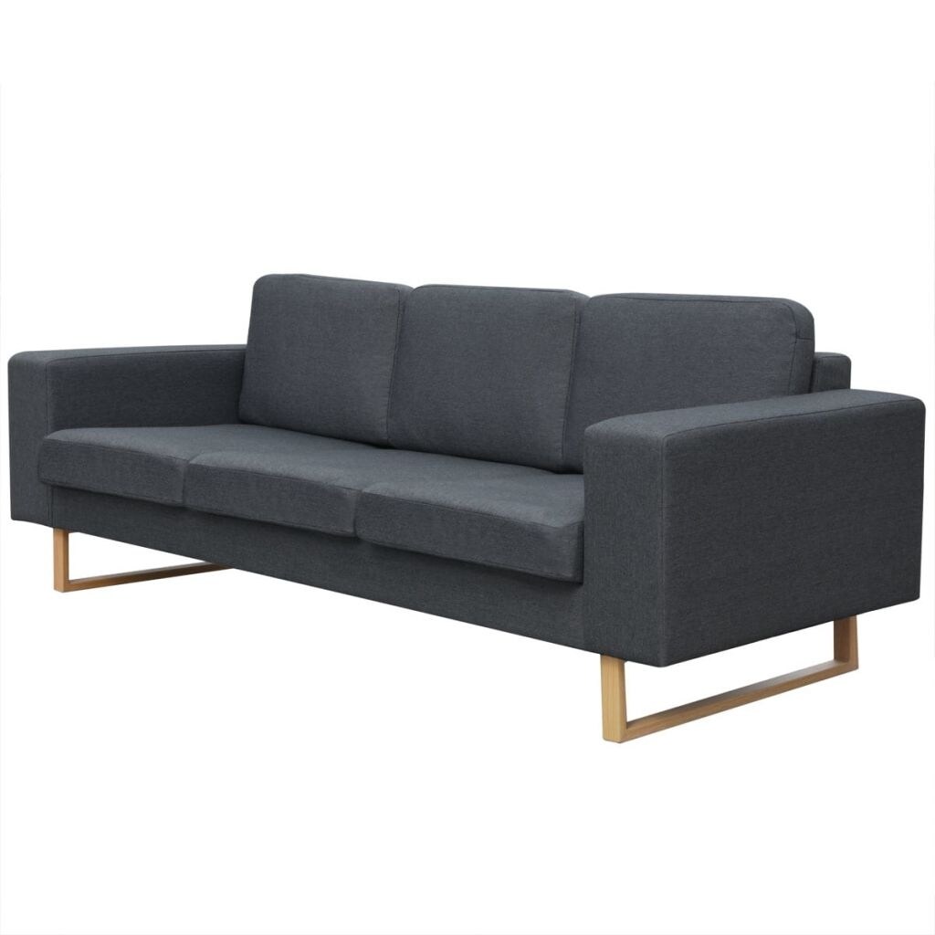 Vidaxl 3 Seater Sofa Fabric Dark Gray