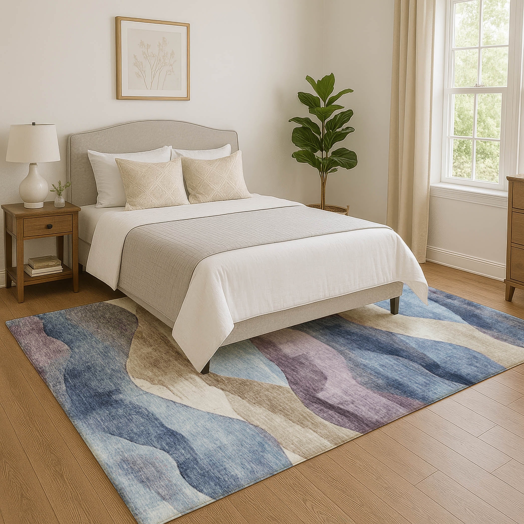 Premium Washable Super Soft Modern Waves Mayfield Rug