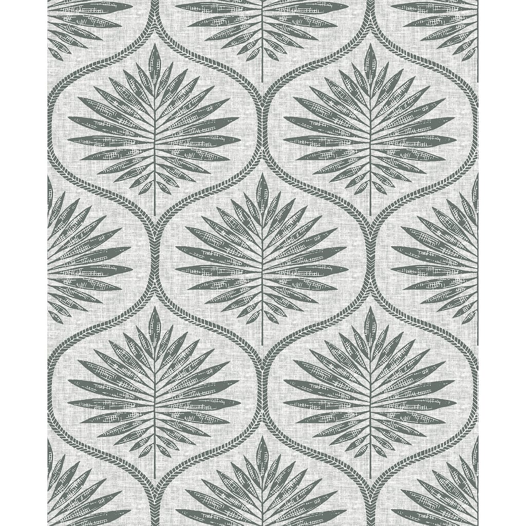 A-Street Prints Laurel Grey Ogee Wallpaper