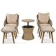 preview thumbnail 11 of 18, 5 Pieces Patio Furniture Chair Sets, Patio Conversation Set With Wicker Cool Bar Table,Ottomans,Outdoor Furniture Bistro Sets