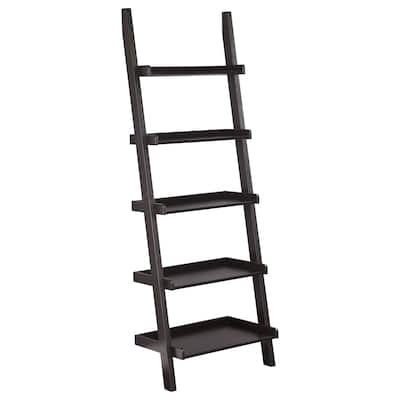 Colella 72-inch 5-shelf Ladder Bookshelf Cappuccino - 24.75" x 16.50" x 72.00"