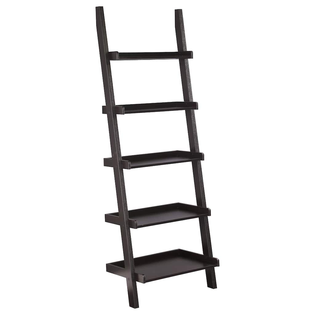 Colella 72-inch 5-shelf Ladder Bookshelf Cappuccino - 24.75" x 16.50" x 72.00"
