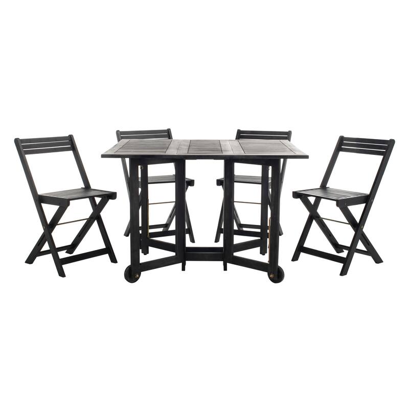 SAFAVIEH Outdoor Brandy 5-Piece Outdoor Dining Table Set - 43Wx35Dx29H