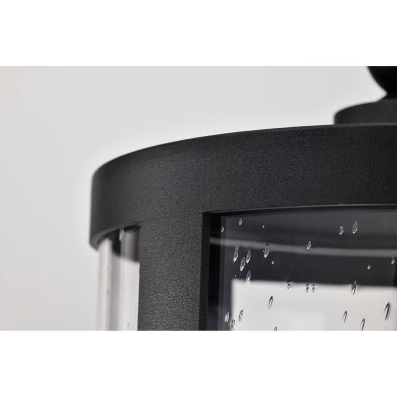 Broadstone 2 Light Hanging Lantern Matte Black with Clear Seeded Glass