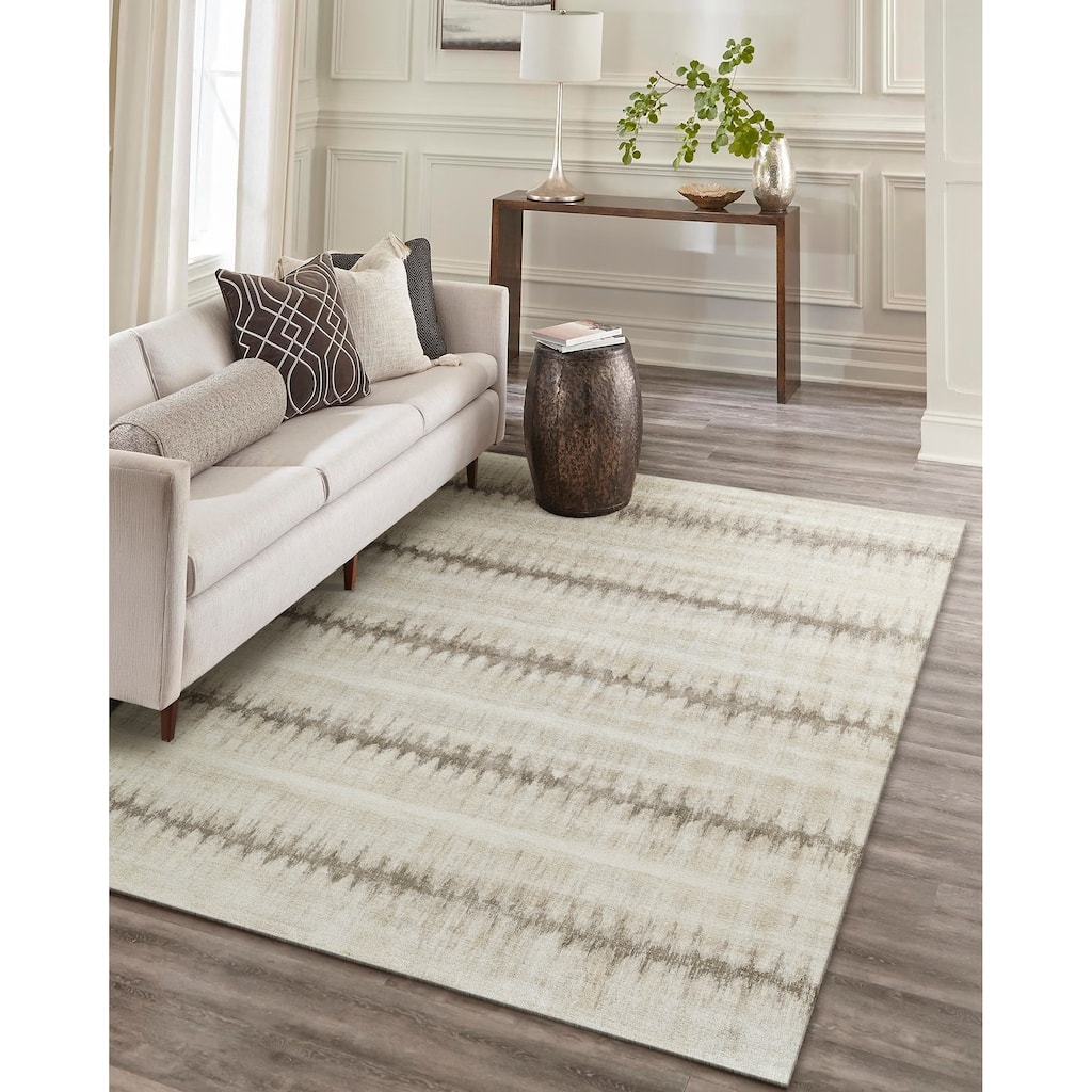 EXQUISITE RUGS Chroma Hand-loomed Wool/Bamboo Silk Beige/Brown Area Rug.