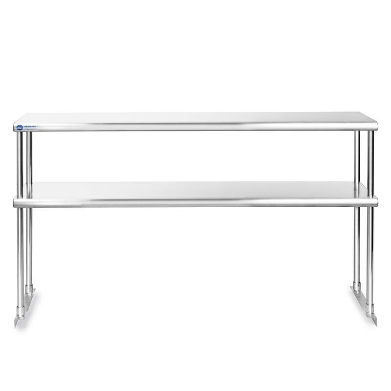 60 x 12in NSF Stainless Steel 2Tier Overshelf