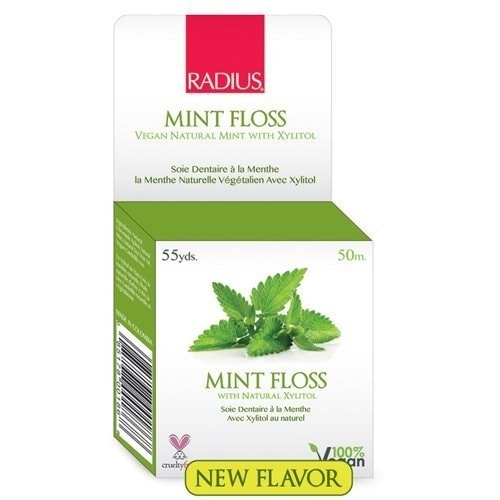 Radius Mint Floss with Natural Xylitol - 55 yards - Case of 6