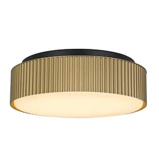 9 inch Brass LED Flush Mount - Antique Brass