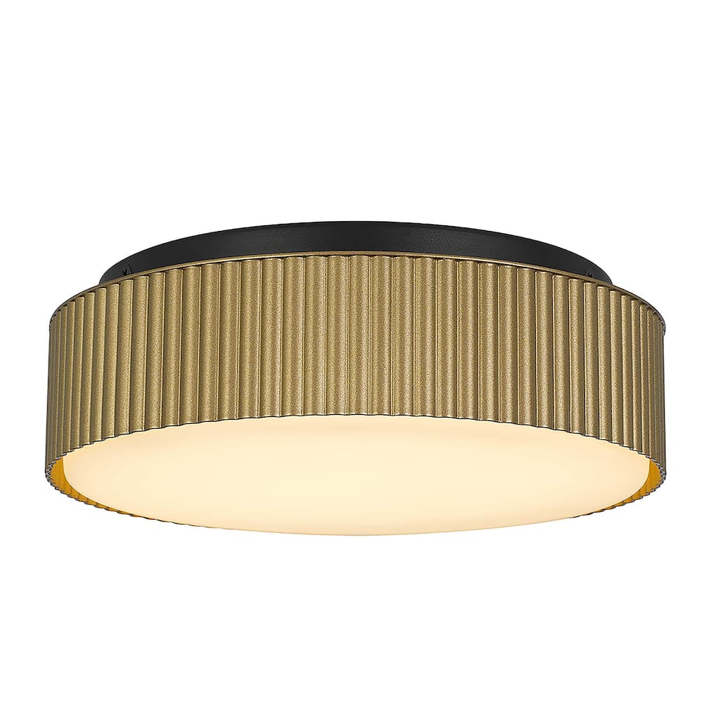 9 inch Brass LED Flush Mount - Antique Brass