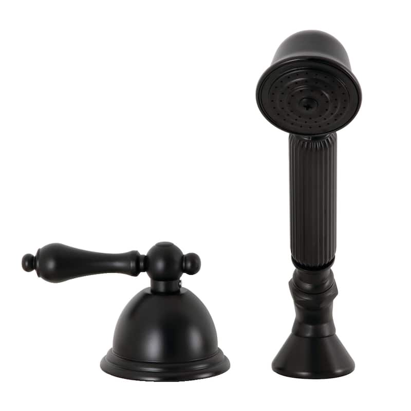 Vintage Deck Mount Hand Shower with Diverter for Roman Tub Faucet - Matte Black
