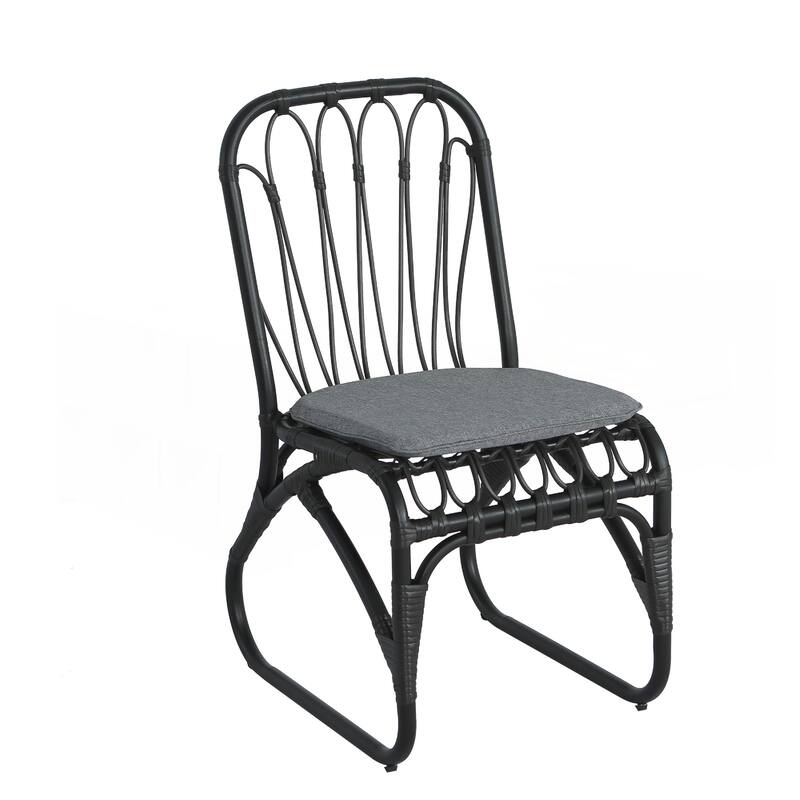 Outdoor PE Wicker Dining Chairs Set of 2