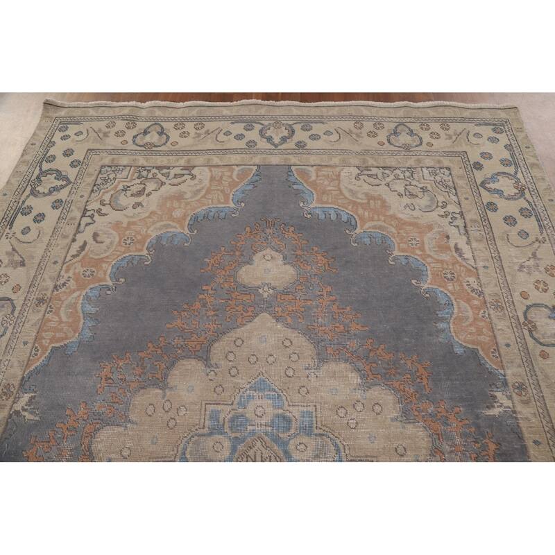 Over-Dyed Tabriz Persian Antique Area Rug Handmade Wool Carpet - 6'7" x 9'6"