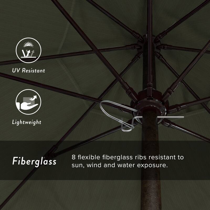 California Umbrella 7.5' Rd.. Aluminum Frame, Fiberglass Rib Market Umbrella, Push Open, Bronze Finish, Olefin Fabric