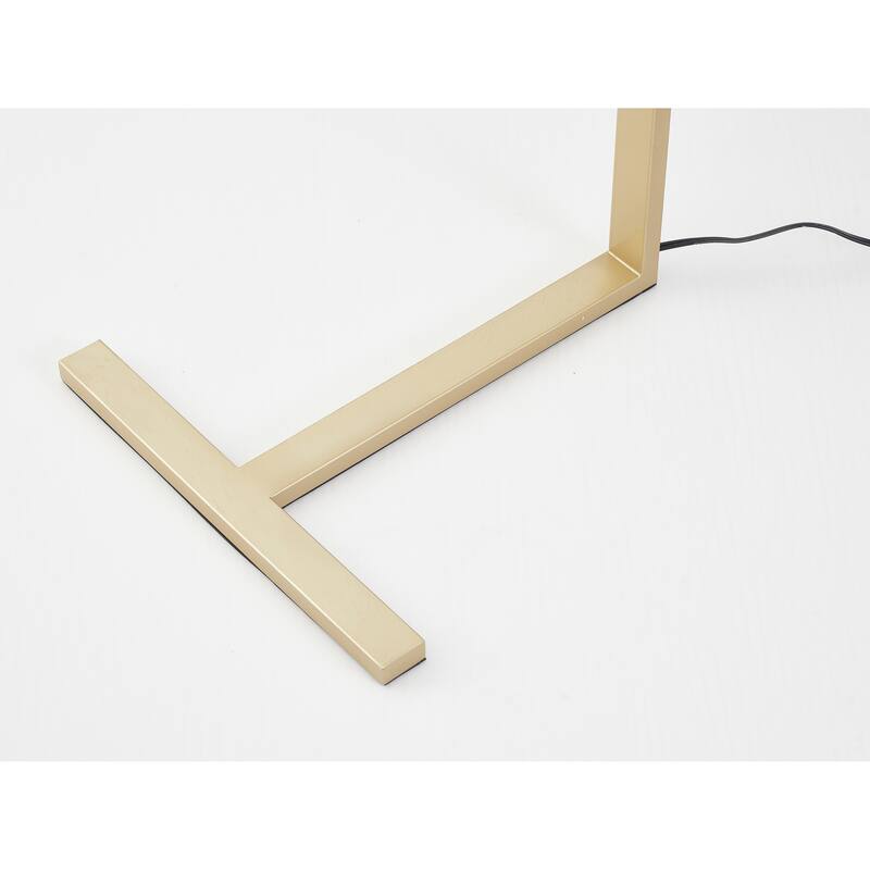 1-Light Brass Floor Lamp With A Glass Shade