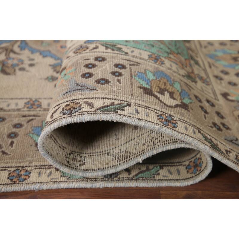 Traditional Tabriz Persian Vintage Area Rug Hand-knotted Wool Carpet - 6'6" x 9'8"