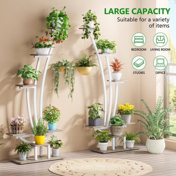 6-tier 2-piece Tall Plant Stand Shelf for Indoor Home Garden - Bed Bath &  Beyond - 37845582