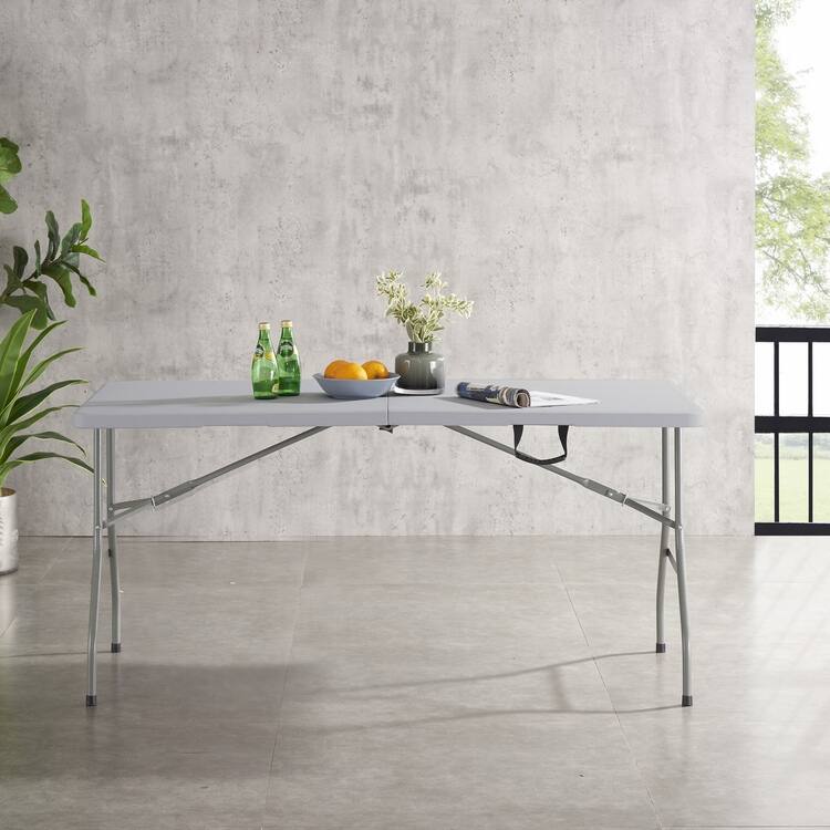Folding Table Foldable Table Portable Collapsible Table Multipurpose Rectangular Resin Fold Up Table for Outdoor Camping