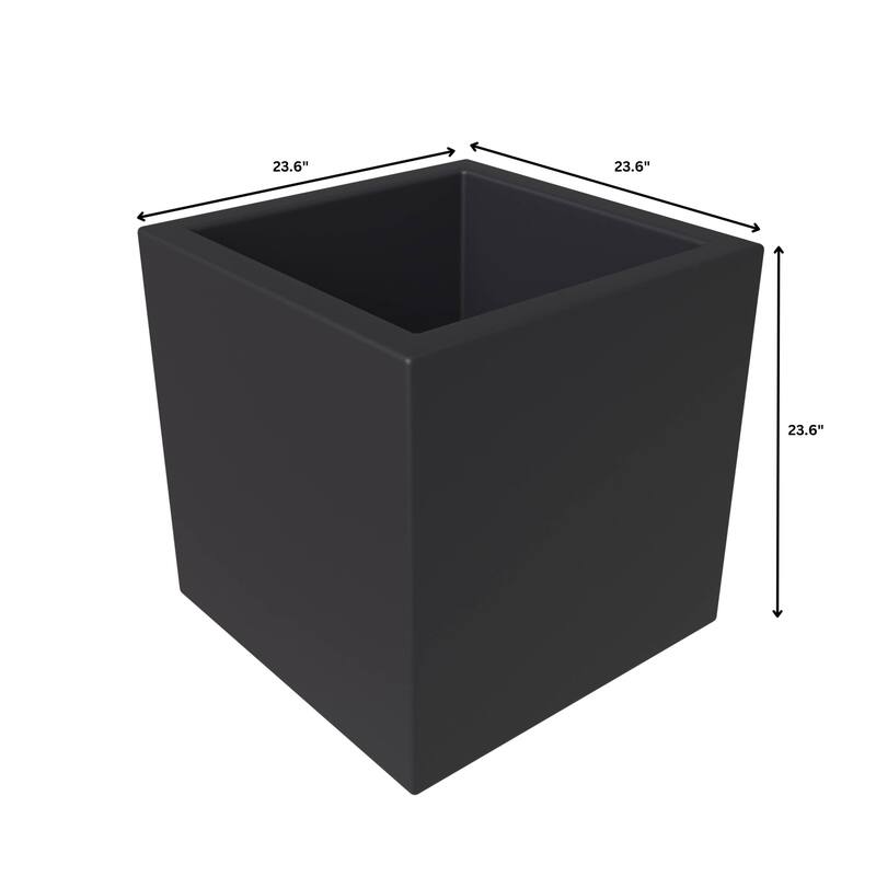 Fern Modern Square Fiberstone and MGO Clay Planter with Drainage for Indoor & Outdoor Home Office Patio Yard Decor