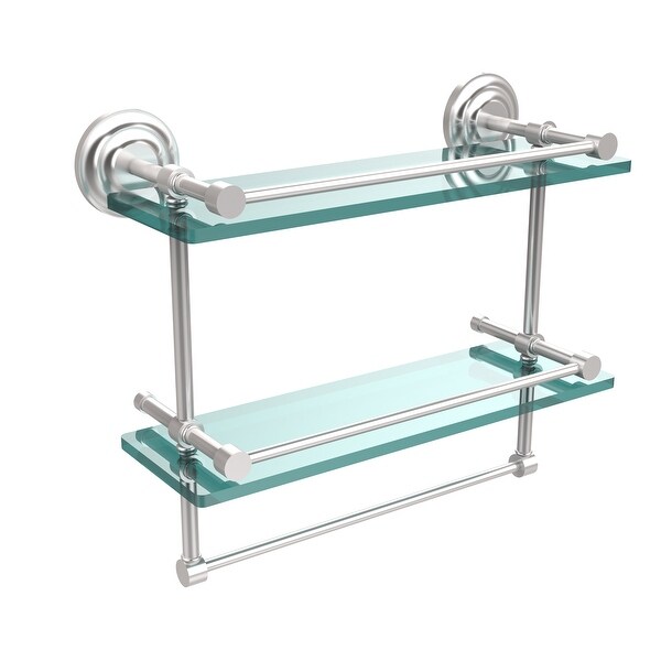 Allied Brass Gallery Double Glass Shelf with Towel Bar