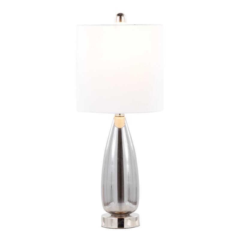 Bottega 21.5" Glass Accent Lamps with Linen Shades (Set of 2)