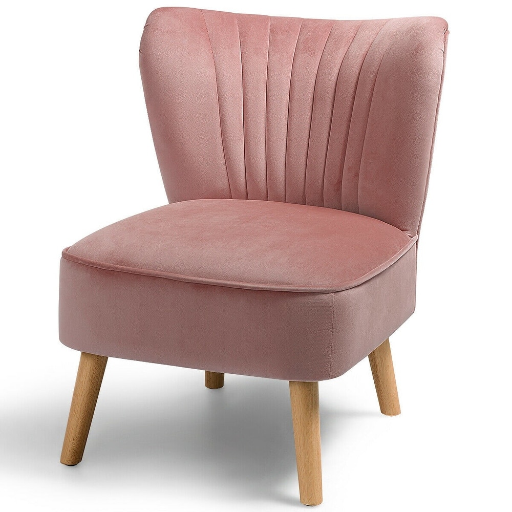 Armless Accent Chair Modern Velvet Leisure Chair - 21.5" x 27" x 28.5" (L x W x H)