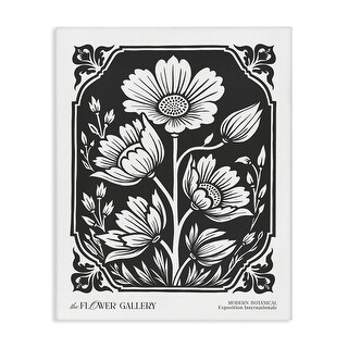 Stupell Florals with Vintage Border Canvas Wall Art Design By Lettered ...