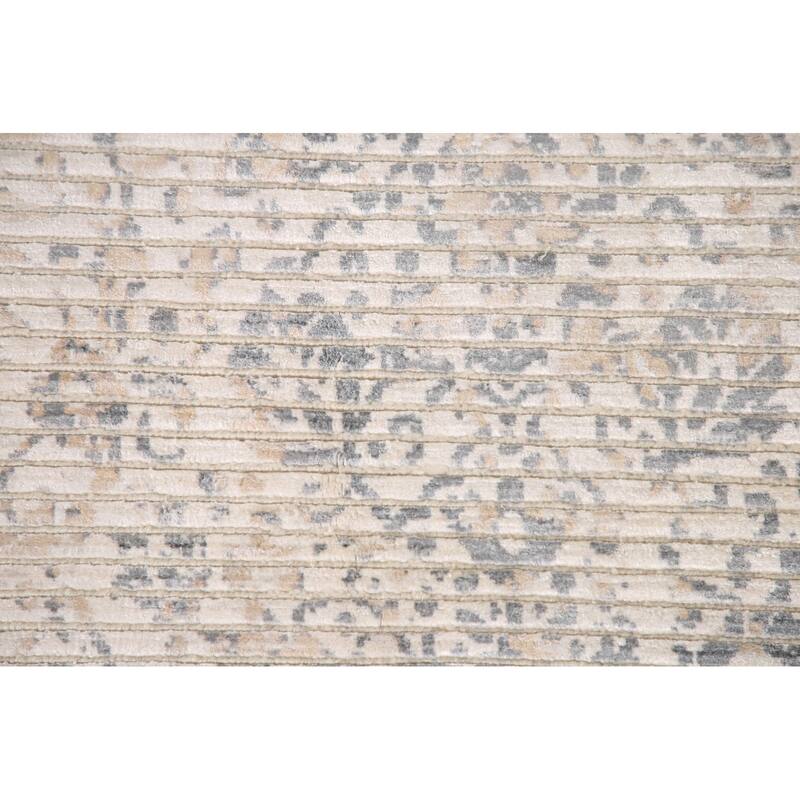All-Over Abstract Oriental Accent Rug Handmade Wool Carpet - 3'11"x 5'8"