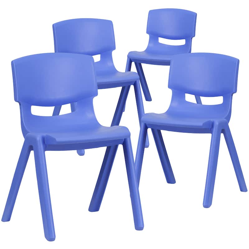 4 Pack Plastic Stackable K-2 School Chair with 13.25"H Seat