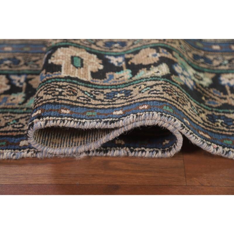 Hand Knotted Oriental 100% Wool Carpet Traditional Floral Peach Hamedan Area Rug - 9' 10'' X 6' 11''