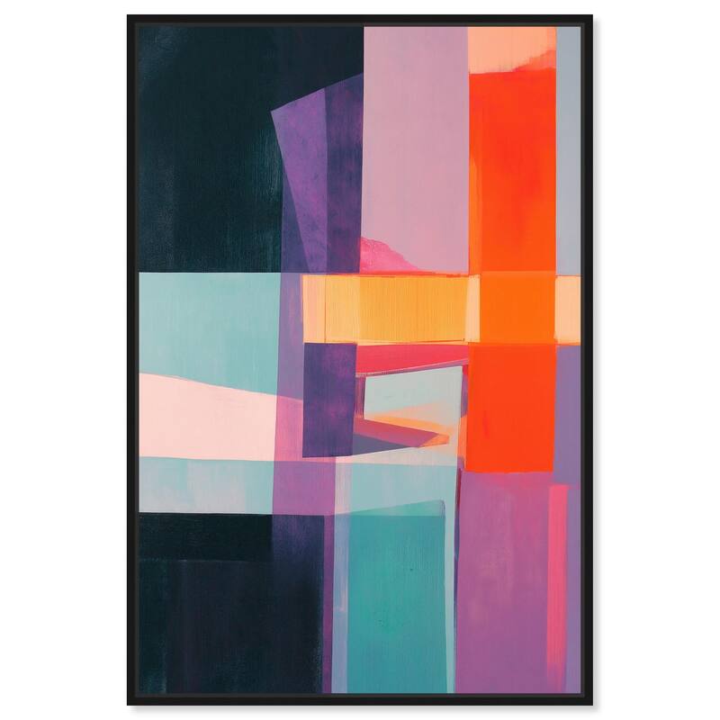 Color Blocks II Canvas by Art Remedy - 36" x 54" - Black