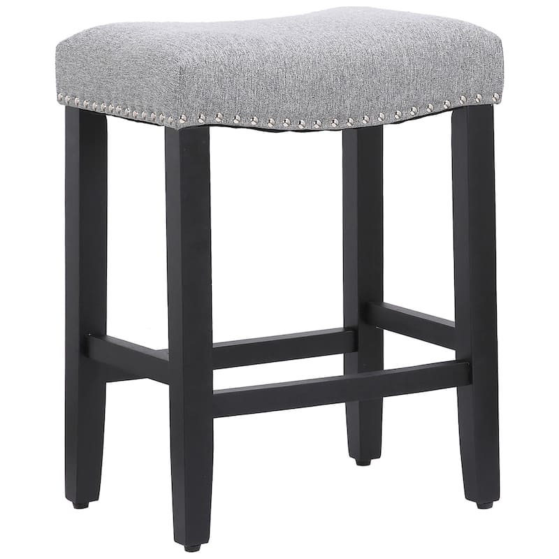 Jameson Upholstered Polyester Black 24 Inch Counter Stool