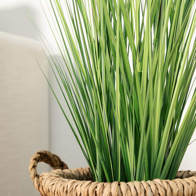 Glitzhome 3.25ft. Onion Grass Artificial Plants in Pot - 18.00"D X 39.50"H