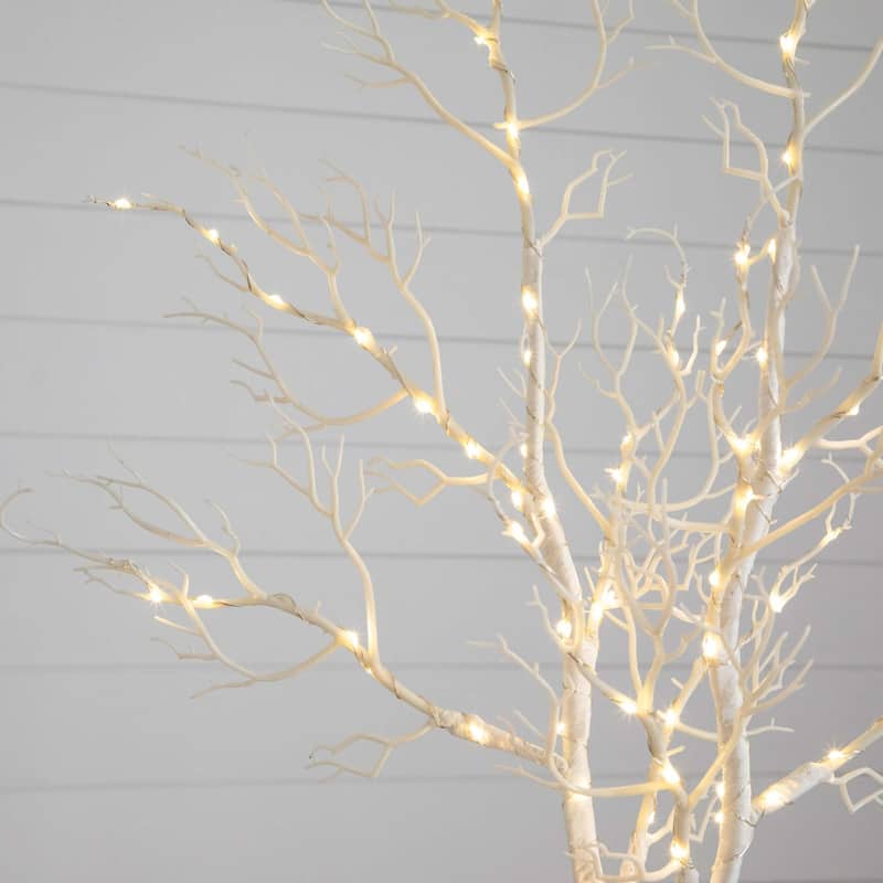 Battery Operated Pre-Lit Birch Artificial Christmas Branches - 3' - Warm White LED Lights - Set of 2