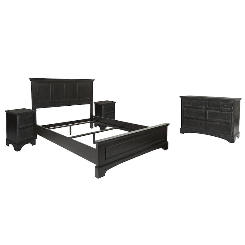 Farmhouse Basics 4-piece Queen Bedroom Set - rustic black - Queen - 4 Piece