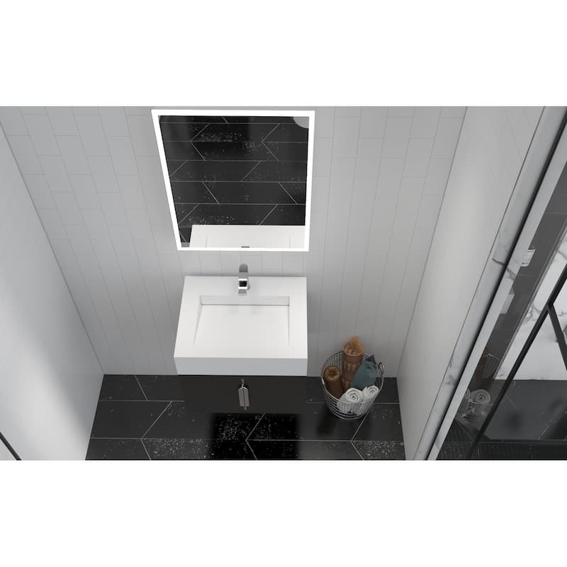 Nile 24-Inch Wall Mounted Bathroom Vanity Set w/ White Top