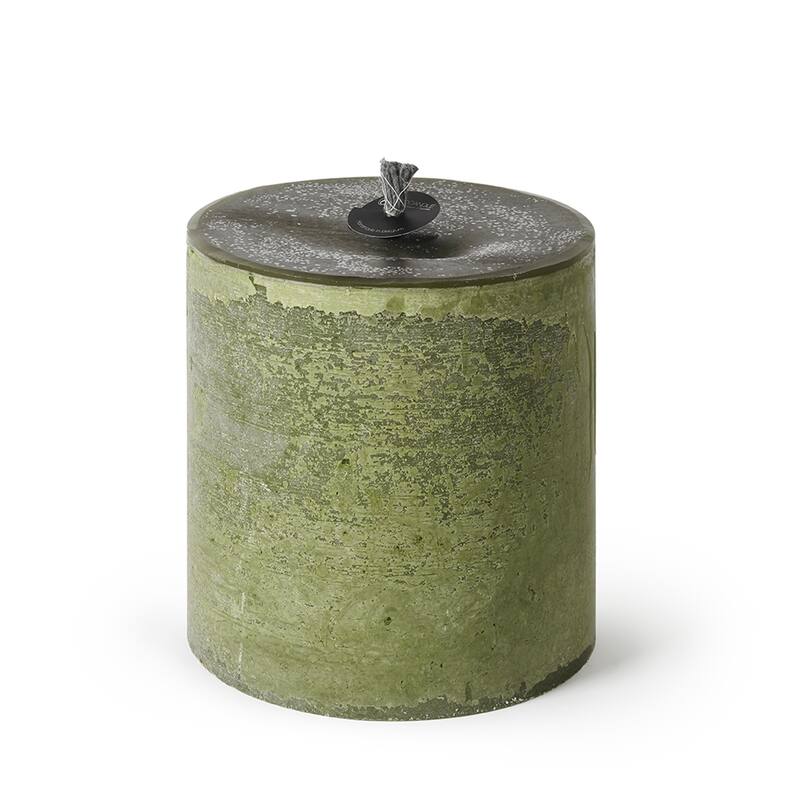 Pillar Super Candle 11.8"x11.8"H Dark Green- Outdoor Only- ST