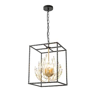 Elise 4-Light Modern Kitchen Chandelier with Crystal Accents - 13 In. Wide