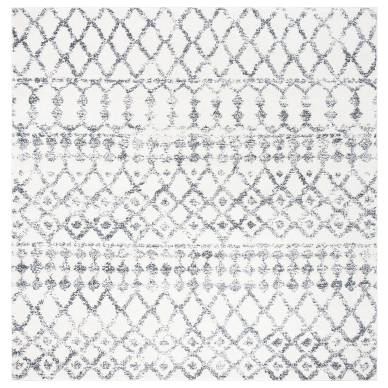 SAFAVIEH Tulum Agnese Moroccan Boho Rug - 6'7" Square - Ivory/Grey