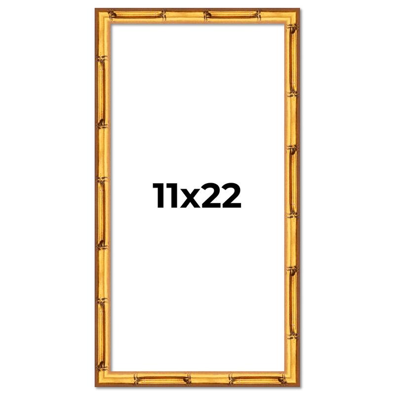 11x22 Frame Gold Bamboo Picture Frame Modern Photo Frame Includes UV Acrylic Shatter Guard Front Acid Free Foam Backing Board